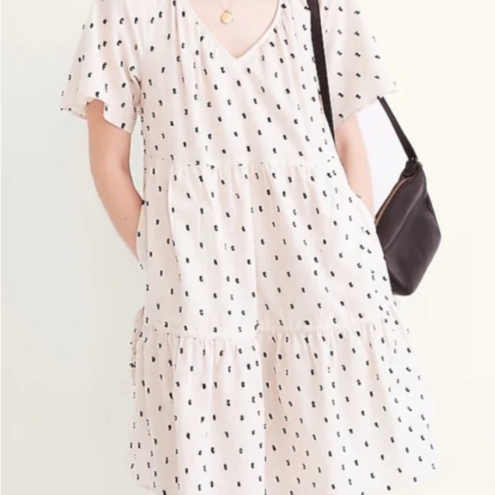 Madewell Cream and Black Mini Dress